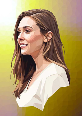 Elizabeth Olsen Polygon Portrait
