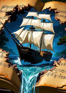 Sailing Ship Emerging Musical Book