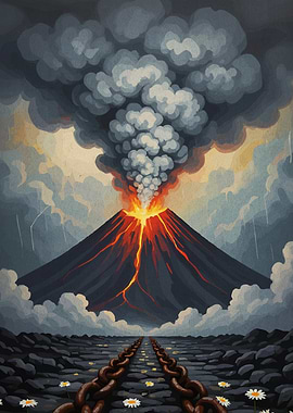 Volcano Eruption Chains and Flowers
