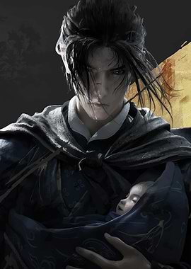 Warrior with Child Digital Art