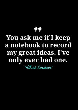 Albert Einstein Quote on Black Background
