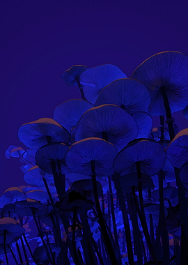 Blue Mushroom Forest