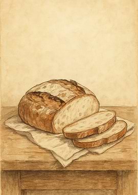 Vintage Rustic Sourdough Bread