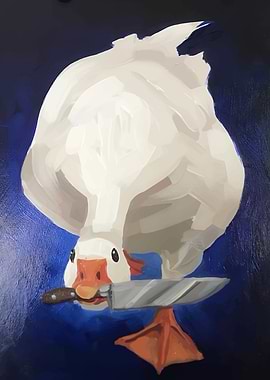 duck with Knife Painting