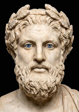 Marble Bust of a ZEUS with Wreath