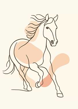 Running Horse Line Art