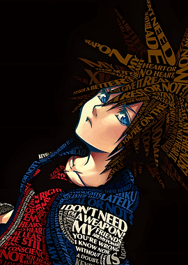 Kingdom Hearts Sora Typography Art