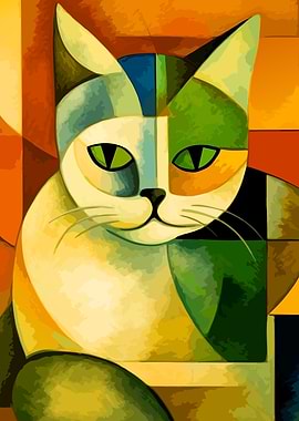 Abstract Cat Portrait