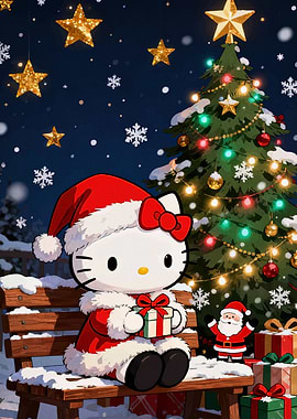 Hello Kitty Christmas Scene