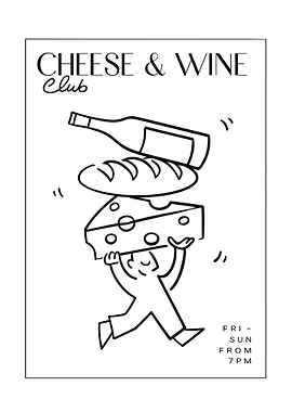 Cheese & Wine Club Illustration