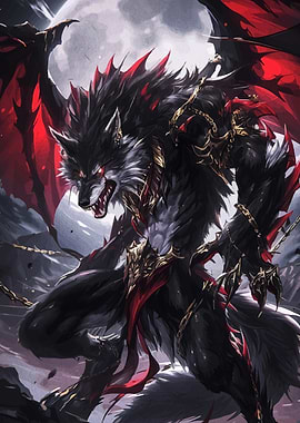 Winged Werewolf Fantasy Creature