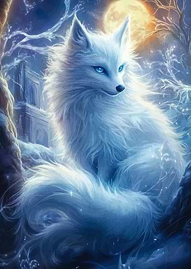 Arctic Fox in Winter Landscape