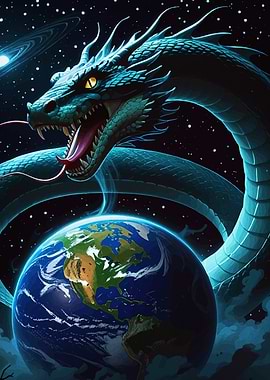 Cosmic Dragon Encircling Earth