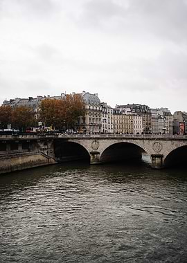 Paris bridge over the Seine river