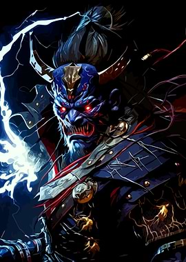 Demon Samurai Warrior with Lightning