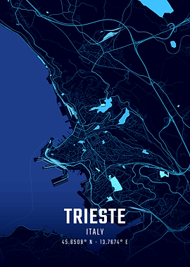 Trieste Midnight City Map