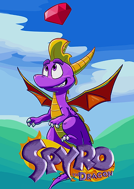 Spyro the Dragon Cartoon Illustration