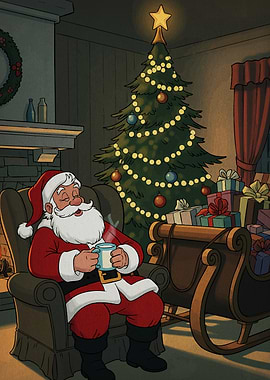 Santa Claus Relaxing Christmas Tree