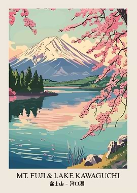 Mt. Fuji and Lake Kawaguchi Art