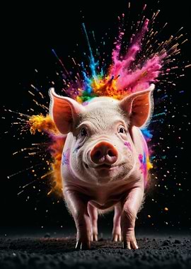 Color Splash Pig with Powder Explosion