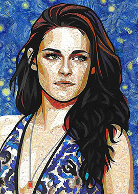 Kristen Stewart Portrait in Van Gogh Style