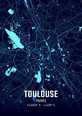 Toulouse Midnight City Map