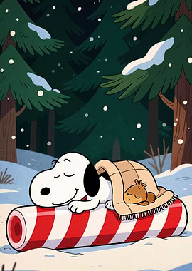 Snoopy and Woodstock Winter Nap