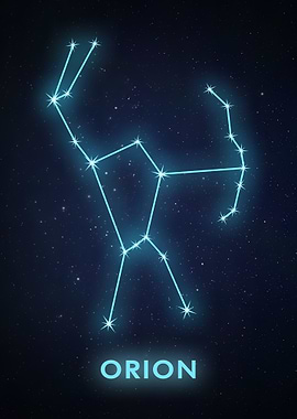 Orion Constellation on Starry Night Sky