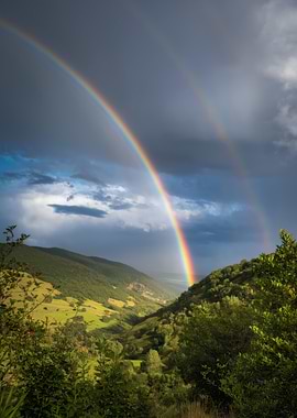 Rainbow Over Green Mountain Valley