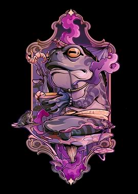 Frog Zen Master Illustration