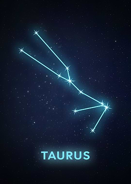 Taurus Constellation on Starry Night Sky
