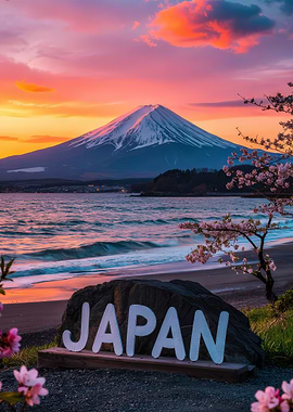 Mount Fuji Japan Sunset Scenery