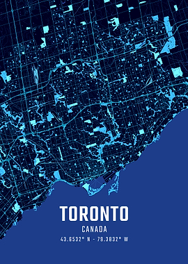 Toronto Midnight City Map