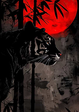Tiger in the Bamboo Forest