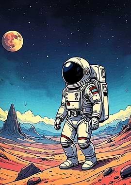 Astronaut Distant Planet