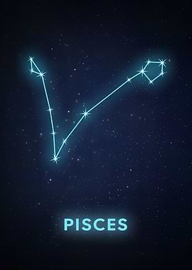 Pisces Constellation on Starry Night Sky