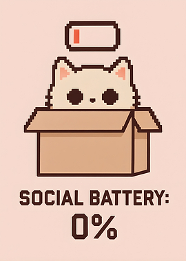 Social Battery Zero Percent Cat