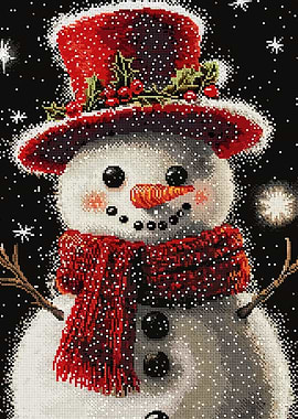 Festive Snowman in Winter Wonderland