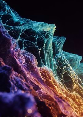 Abstract Colorful Mountain Landscape