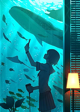 Aquarium Girl Digital Art