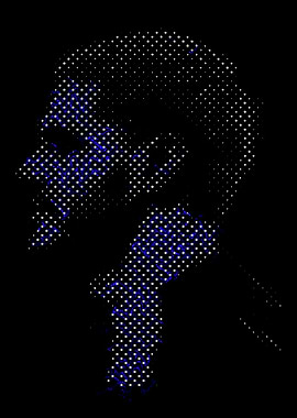 Abstract Dotted Portrait on Black Background