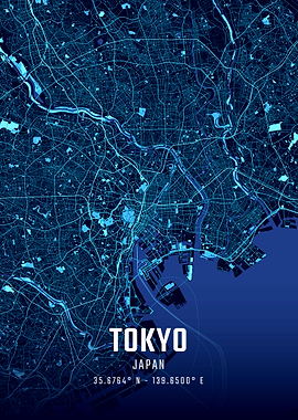 Tokyo Midnight City Map