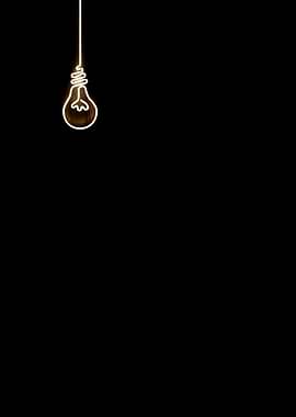 Hanging Lightbulb on Black Background