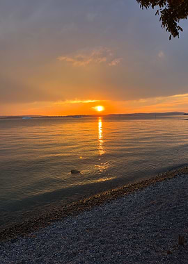 Golden Sunset Over Water