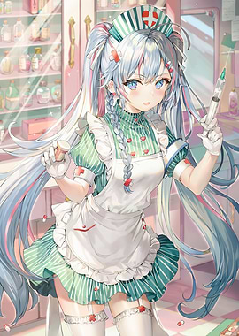 Nurse with Syringe and Pills