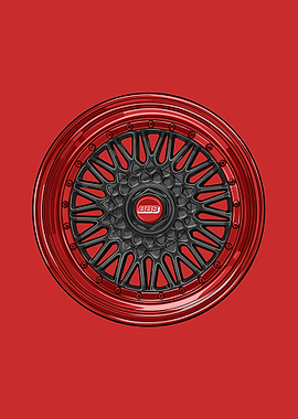 Red BBS Wheel Illustration