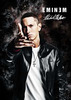 Eminem Portrait with Signature