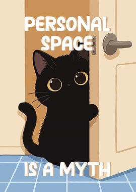 Personal Space Myth Cat Cartoon