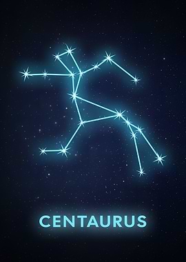 Centaurus Constellation on Starry Night Sky