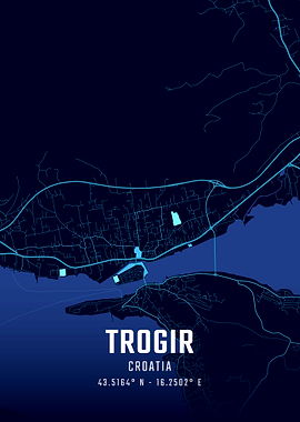 Trogir Midnight City Map